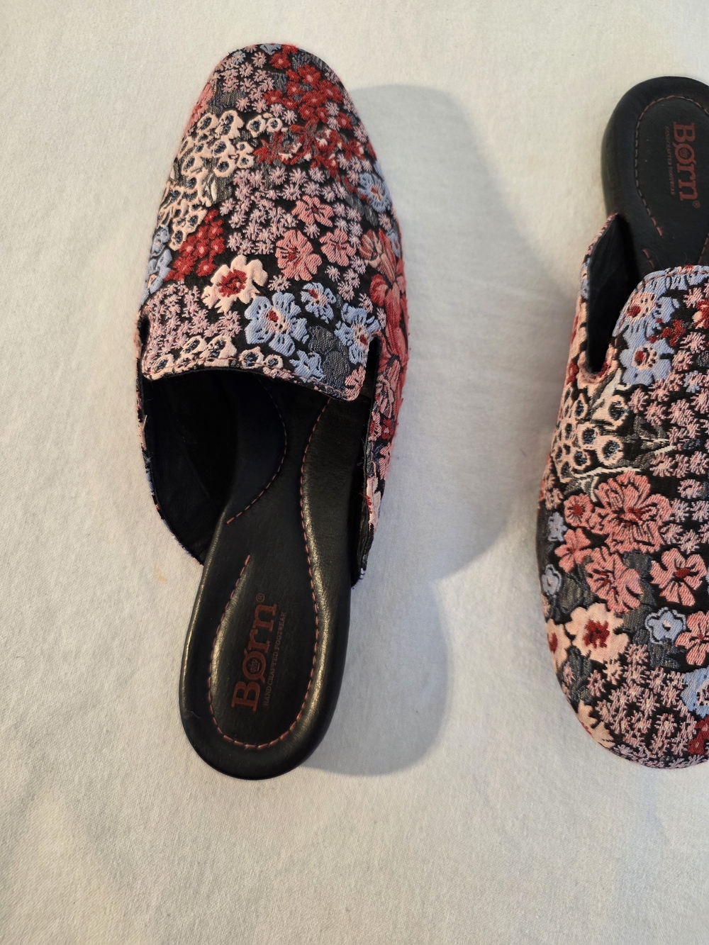 Born Embroidered Floral Slip-On Mules in Black, Red & Pink - Picture 2 of 5